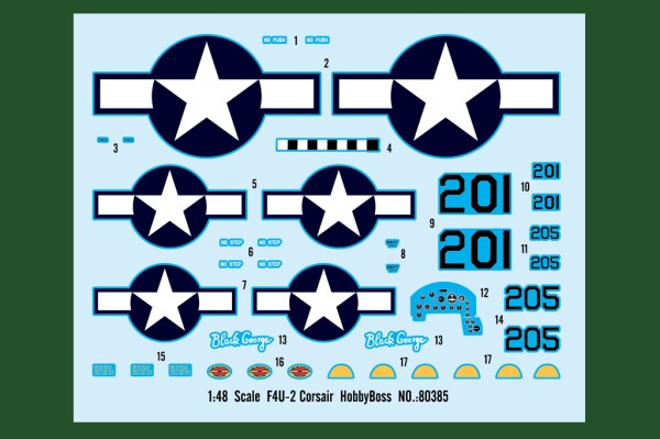 Збірна модель 1/48 Літак F4U-2 Corsair HobbyBoss 80385 детальное изображение Самолеты 1/48 Самолеты