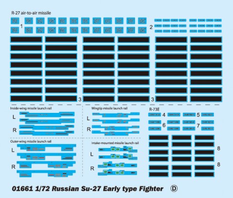 Сборная модель 1/72 Истребитель Су-27 раннего типа Трумпетер 01661 детальное изображение Самолеты 1/72 Самолеты
