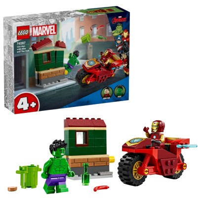 Constructor LEGO Super Heroes Marvel Iron Man on a motorcycle and Hulk 76287 детальное изображение Marvel Lego