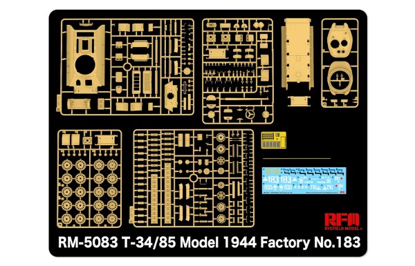 Збірна модель 1/35 Танк Т-34/85 зразка 1944 року завод №183 RFM RM-5083 детальное изображение Бронетехника 1/35 Бронетехника