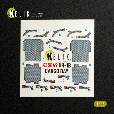 Bell UH-1 B Huey - Cargo Bay 3D декаль інтер'єр для комплекту Trumpeter 1/35 KELIK K35049 детальное изображение 3D Декали Афтермаркет