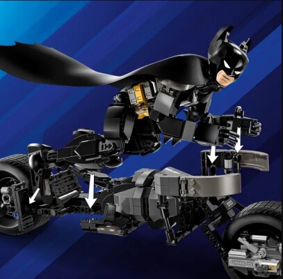 LEGO DC Batman: Batman constraction figure and bat-pod bike 76273 детальное изображение DC Lego