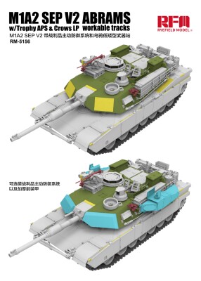 Збірна модель 1/35 Американський танк M1A2 SEP v2 Abrams з Trophy APS, CROWS LP і робочими траками RFM RM-5156 детальное изображение Военная техника 