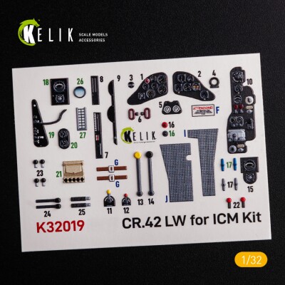 CR.42 LW 3D декаль інтер'єр для комплекту ICM 1/32 KELIK K32019 детальное изображение 3D Декали Афтермаркет