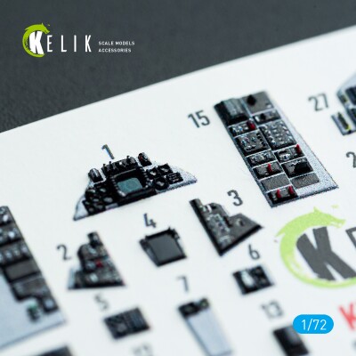 Grumman F-14 B Tomcat 3D декаль інтер'єр для комплекту Academy 1/72 KELIK K72223 детальное изображение 3D Декали Афтермаркет