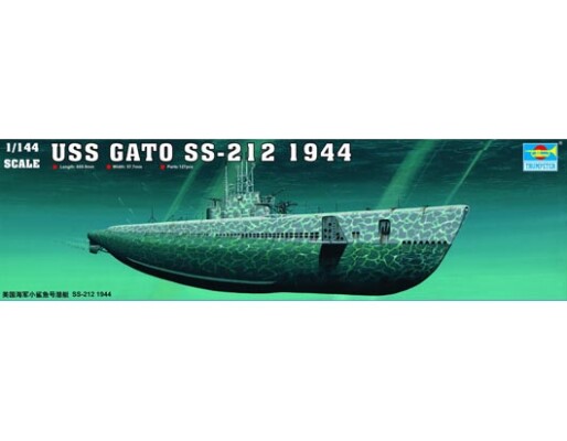 Сборная модель 1/144 Подводная лодка USS Гато SS-212, 1944 г. Трумпетер 05906 детальное изображение Подводный флот Флот