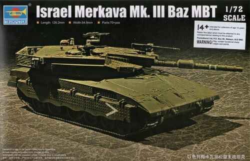 Збірна модель 1/72 ізраїльський танк Merkava Mk.lll Baz MBT Trumpeter 07104 детальное изображение Бронетехника 1/72 Бронетехника