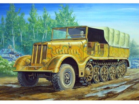 Сборная модель 1/72 Немецкий тягач Famo Sd.Kfz.9/18 тонн (полугусеничный) Трумпетер 07203 детальное изображение Бронетехника 1/72 Бронетехника