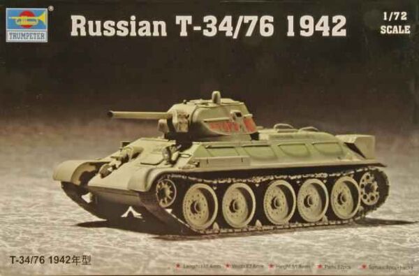 Сборная модель 1/72 советский танк Т-34/76 мод.1942 Трумпетер 07206 детальное изображение Бронетехника 1/72 Бронетехника