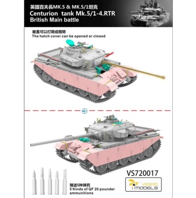 Збірна модель 1/72 Британський танк Centurion Mk.5/1-4.RTR Vespid Models VS720017 детальное изображение Бронетехника 1/72 Бронетехника