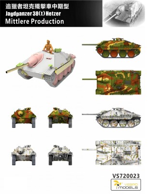 Збірна модель 1/72 САУ Jagdpanzer 38(t) Hetzer середнє виробництво Vespid Models VS720023 детальное изображение Бронетехника 1/72 Бронетехника
