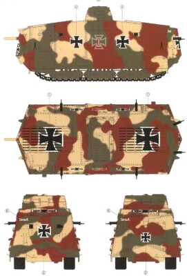 Сборная модель 1/35 немецкий танк A7V (Krupp) Менг TS-017 детальное изображение Бронетехника 1/35 Бронетехника