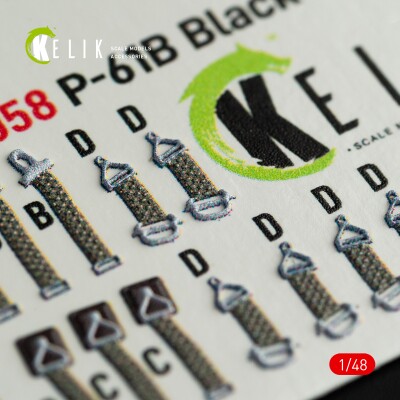 P-61B 'Black Widow' декаль інтер'єр для комплекту GWH 1/48 KELIK K48058 детальное изображение 3D Декали Афтермаркет