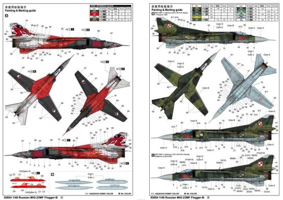 Збірна модель літака MIG-23MF Flogger-B детальное изображение Самолеты 1/48 Самолеты