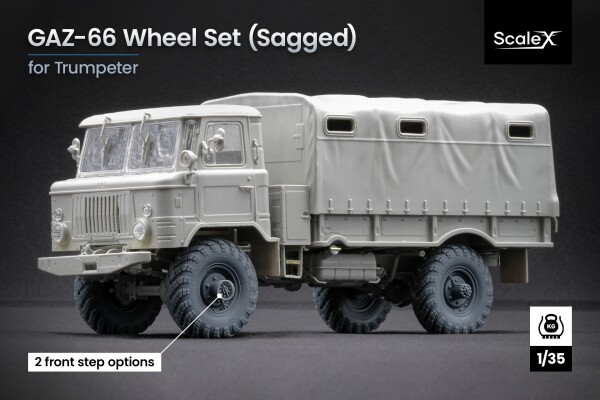 Набор колес (с деформацией) для ГаЗ-66 от Trumpeter ScaleX WM 35005S детальное изображение Колёса Афтермаркет