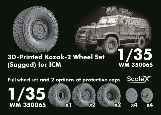 Набір коліс (з деформацією) для Козак-2 від ICM ScaleX WM 35006S детальное изображение Колёса Афтермаркет