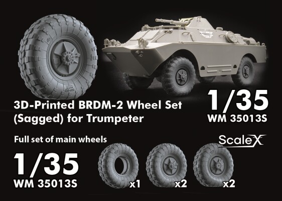Набір коліс (з деформацією) для БРДМ 2 від Trumpeter ScaleX WM 35013S детальное изображение Колёса Афтермаркет