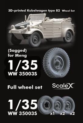 Набір коліс (з деформацією) для VW type 82 «Kübelwagen» від Meng та Tamiya ScaleX WW 35003S детальное изображение Колёса Афтермаркет