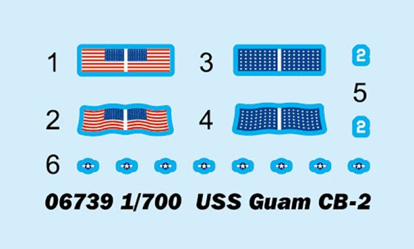 Збірна модель американського бойового крейсера Guam CB-2 детальное изображение Флот 1/700 Флот