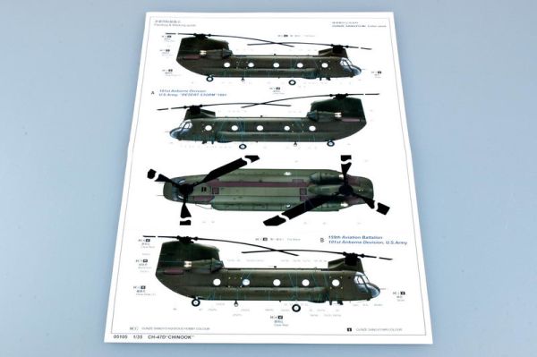 Збірна модель 1/35 Гелікоптер СН-47 Д &quot;CHINOOK&quot; Trumpeter 05105 детальное изображение Вертолеты 1/35 Вертолеты