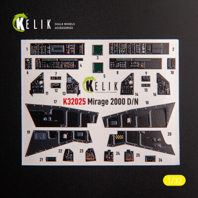 Mirage 2000D/N 3D decal interior for Kitty Hawk/Zimi models 1/32 KELIK K32025 детальное изображение 3D Декали Афтермаркет