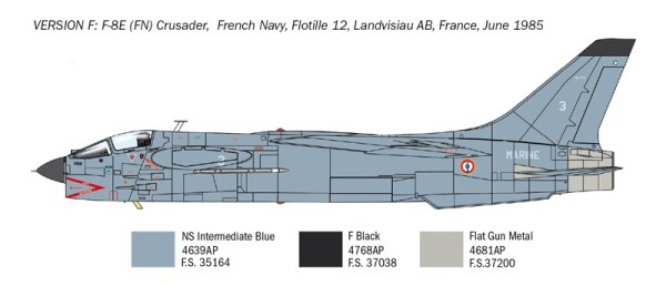 Збірна модель 1/72 Літак F-8E Crusader Italeri 1456 детальное изображение Самолеты 1/72 Самолеты