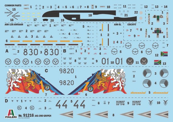 Збірна модель 1/72 Літак JAS-39D Gripen Twin Seater Italeri 91216 детальное изображение Самолеты 1/72 Самолеты