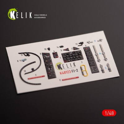 FJ-2 декаль інтер'єр для комплекту Italeri 1/48 KELIK K48123 детальное изображение 3D Декали Афтермаркет