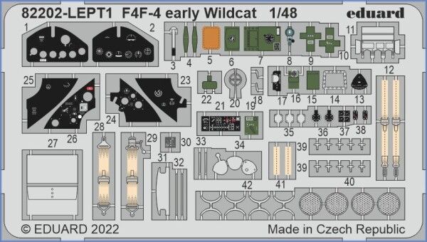 Scale model 1/48 Airplane F4F-4 Wildcat early Eduard 82202 детальное изображение Самолеты 1/48 Самолеты