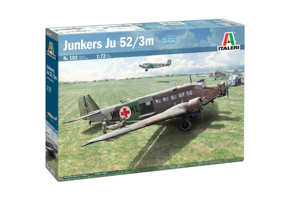 Збірна модель 1/72 Літак Юнкерс Ю 52/3м Italeri 0102 детальное изображение Самолеты 1/72 Самолеты