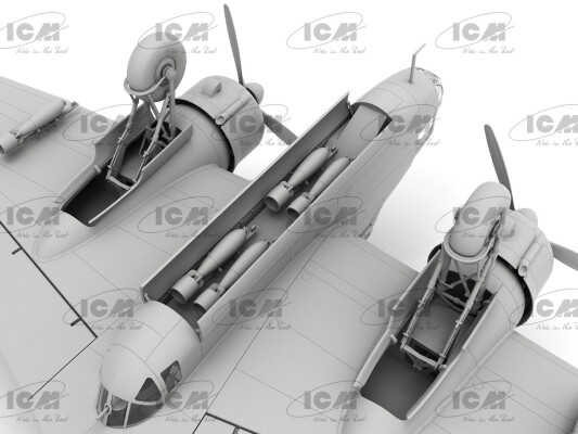 Збірна модель 1/48 Британський бомбардувальник HP.52 Hampden B.Mk.I ICM 48352 детальное изображение Самолеты 1/48 Самолеты