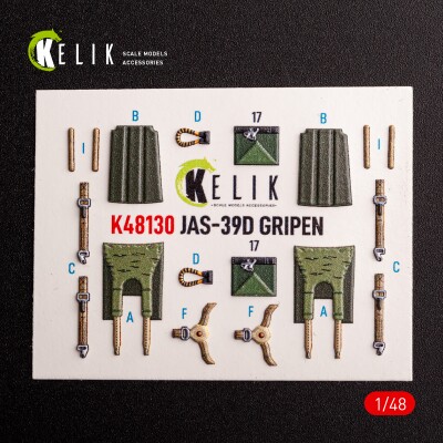 Jas-39 D Gripen 3D декаль інтер'єр для комплекту Italeri 1/48 KELIK K48130 детальное изображение 3D Декали Афтермаркет