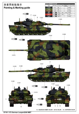 Сборная модель 1/72 Немецкий основной боевой танк Леопард 2А6 Трумпетер 07191 детальное изображение Бронетехника 1/72 Бронетехника
