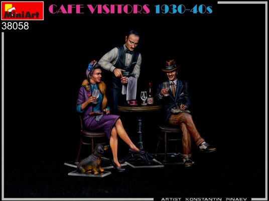 Сборная модель 1/35 Фигуры Посетители кафе 1930-40-х годов Miniart 38058 детальное изображение Фигуры 1/35 Фигуры