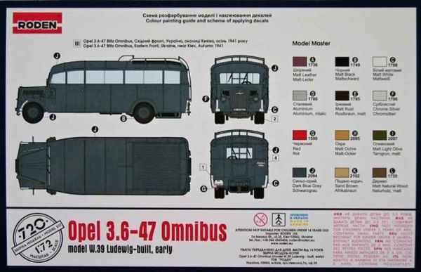 Немецкий штабной автобус Opel Blitz Omnibus Model W39. детальное изображение Автомобили 1/72 Автомобили