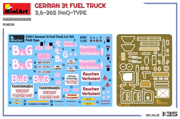 Збірна модель 1/35 Німецький паливозаправник 3 тонни 3,6-36S PmQ-Type MiniArt 53031 детальное изображение Автомобили 1/35 Автомобили