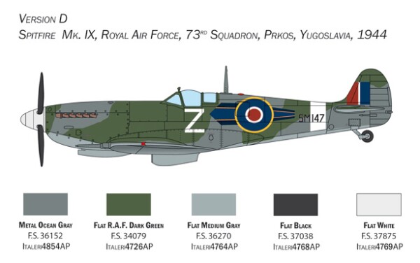 Збірна модель 1/48 Літак Spitfire Mk.IX Italeri 2804 детальное изображение Самолеты 1/48 Самолеты