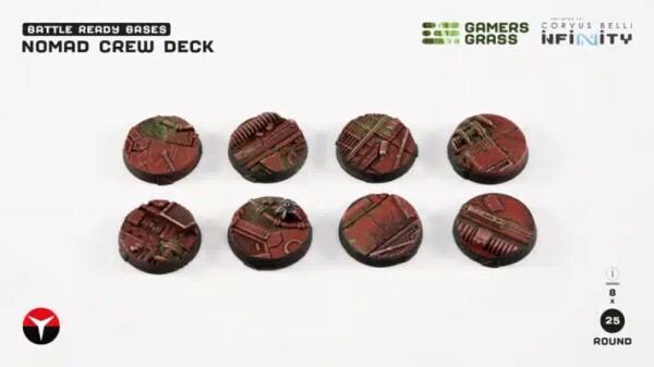 Підставка для фігур Nomad Crew Deck - Round 25 мм 8 шт Gamers Grass GGB-NCDR25 детальное изображение Разное Инструменты