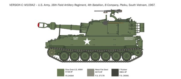 Збірна модель 1/35 САУ М109 A2/A3/G Italeri 6589 детальное изображение Артиллерия 1/35 Артиллерия