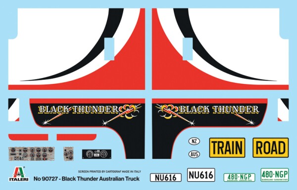 Збірна модель 1/24 Вантажні автомобілі / тягачі BLACK THUNDER Australian truck Italeri 90727 детальное изображение Грузовики / прицепы Гражданская техника