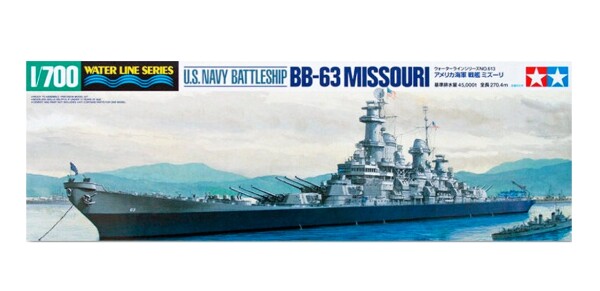 Збірна модель 1/700 Лінкор ВМС США BB-63 "Missouri" Tamiya 31613 детальное изображение Флот 1/700 Флот