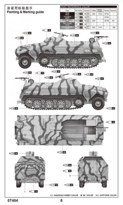 Сборная модель 1/72 Бронированный тягач Sd.Kfz.8 12т Трумпетер 07404 детальное изображение Автомобили 1/72 Автомобили