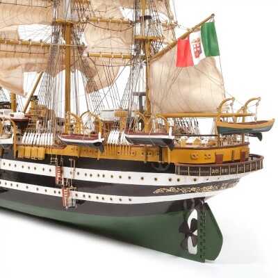 Scale wooden model 1/100 Italian sailing training ship &quot;Amerigo Vespucci&quot; OcCre 15006 детальное изображение Корабли Модели из дерева