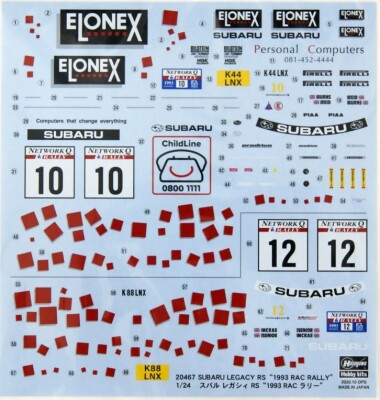 Збірна модель 1/24 Автомобіль Subaru Legacy RS &quot;1993 RAC Rally&quot; Hasegawa 20467 детальное изображение Автомобили 1/24 Автомобили