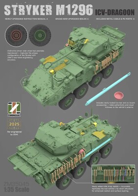 Сборная модель 1/35 Американский ICVD Stryker M1296 ICV-Dragoon Zimi ZM35045 детальное изображение Бронетехника 1/35 Бронетехника