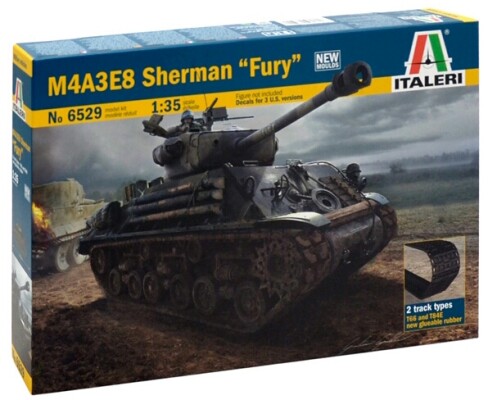 Збірна модель 1/35 танк M4A3E8 Sherman fury Italeri 6529 детальное изображение Бронетехника 1/35 Бронетехника