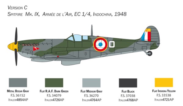 Збірна модель 1/48 Літак Spitfire Mk.IX Italeri 2804 детальное изображение Самолеты 1/48 Самолеты