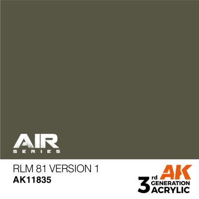 Акриловая краска RLM 81 Version 1 / Хаки коричневый версия 1 AIR АК-интерактив AK11835 детальное изображение AIR Series AK 3rd Generation