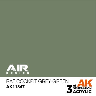 Акрилова фарба RAF Cockpit Grey-Green / Сіро-зелений AIR АК-interactive AK11847 детальное изображение AIR Series AK 3rd Generation