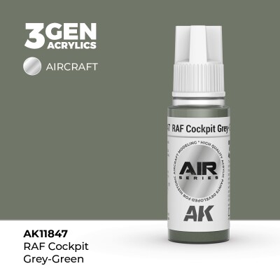 Акрилова фарба RAF Cockpit Grey-Green / Сіро-зелений AIR АК-interactive AK11847 детальное изображение AIR Series AK 3rd Generation